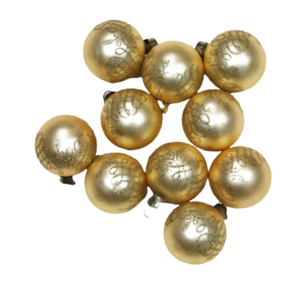 Vintage Christmas Ornaments,Gold Glitter Ornaments
